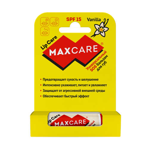 фото Бальзам для губ maxcare vanilla, spf15, 4.2г