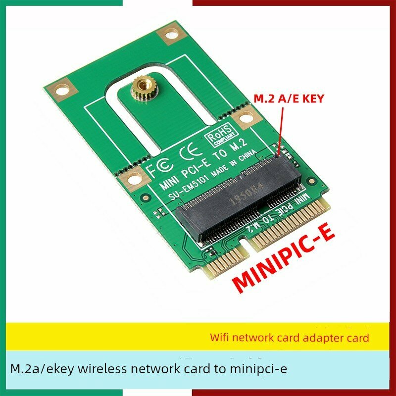 M.2 A/E KEY в mini PCI-E адаптер для беспроводной карты ноутбука, зеленый цвет, готов к использованию