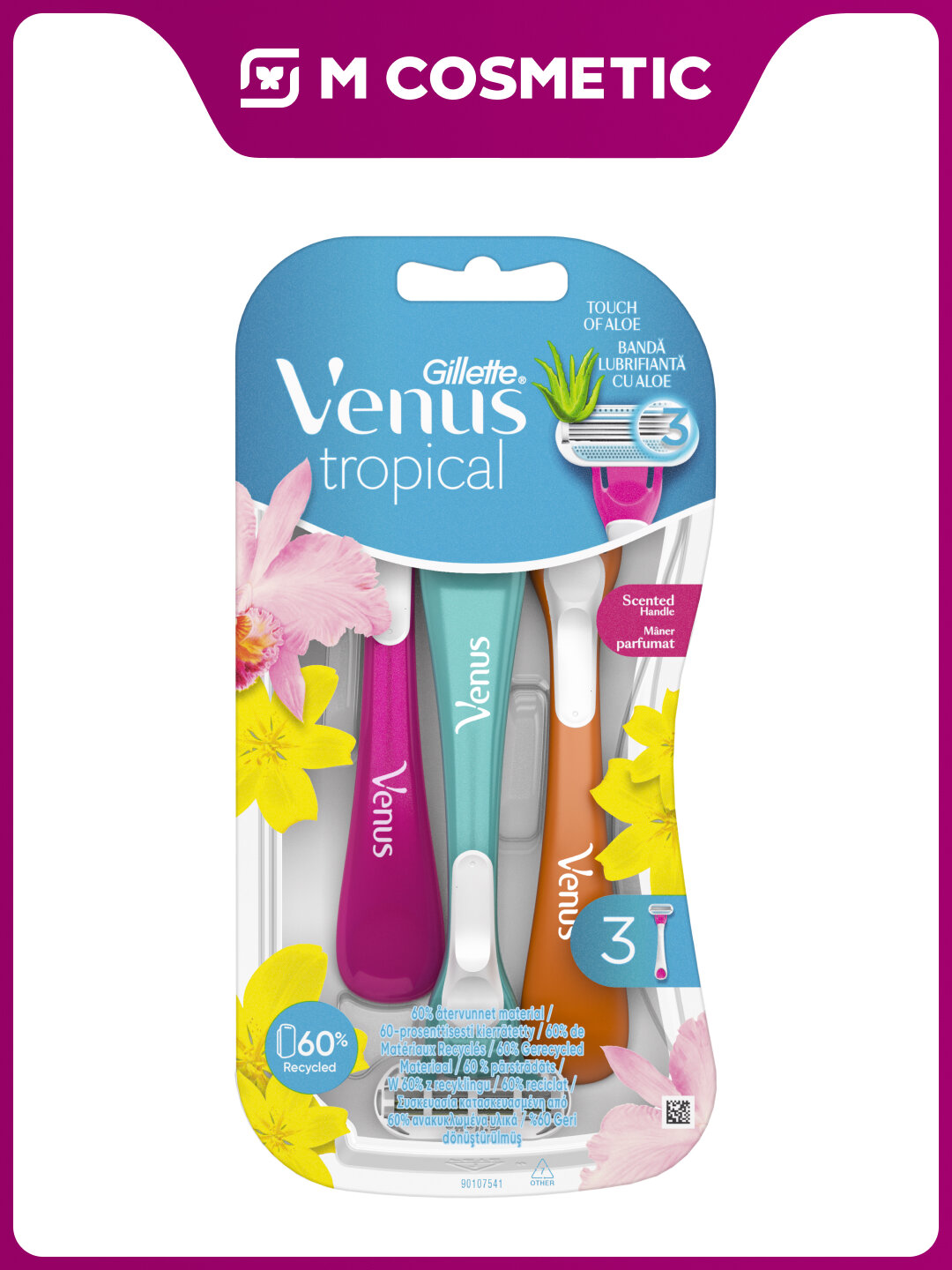 Бритвенные станки Gillette Venus Tropical, одноразовые, 3 штуки