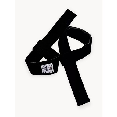 Лямки спортивные ВЯЗ, для тяги штанги и турника, полипропиленовые, хлопковые, неопреновые, черные, 55х3 см