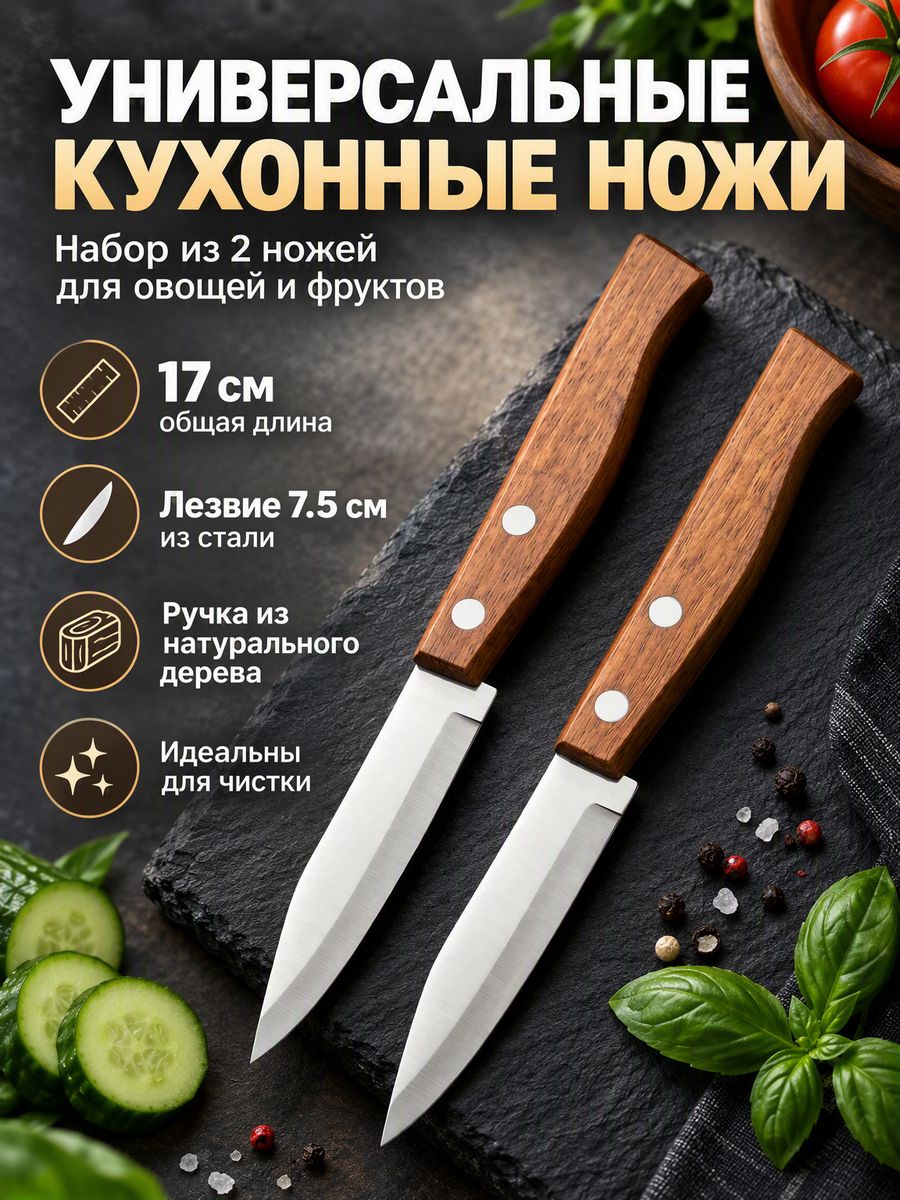 Набор маленьких овощных ножей для чистки 2шт