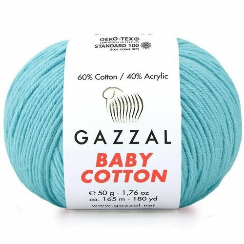 фото Пряжа gazzal baby cotton 3451 тиффани (5 мотков)