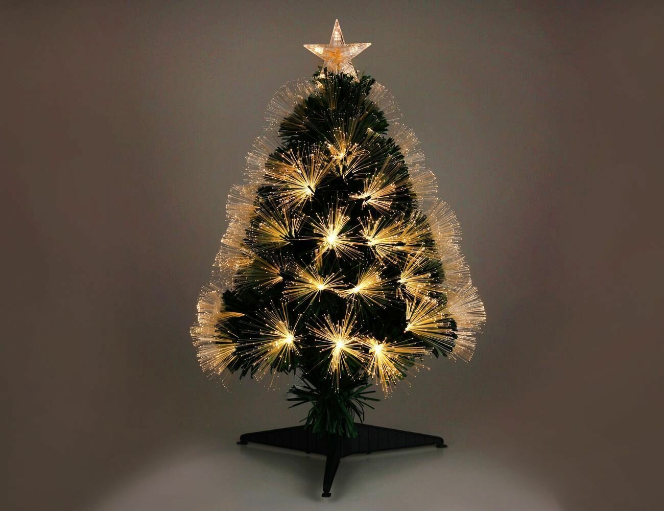 Оптоволоконная ёлка рэйон, зелёная, 90 тёплых белых LED-огней, 90 см, контроллер, Koopman International AFB000410