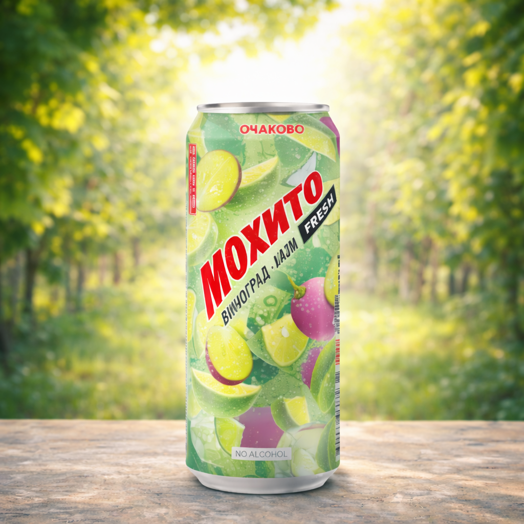 Газированный напиток "Мохито Фреш", виноградный, безалкогольный, лаймовый