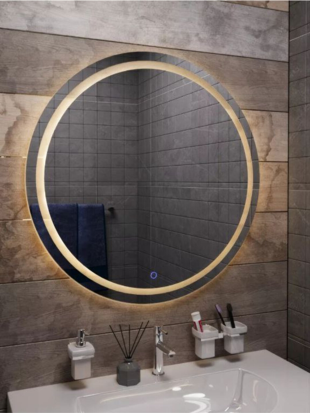 Зеркала, зеркала со светодиодной подсветкой, удобные зеркала для макияжа, рама 60x60