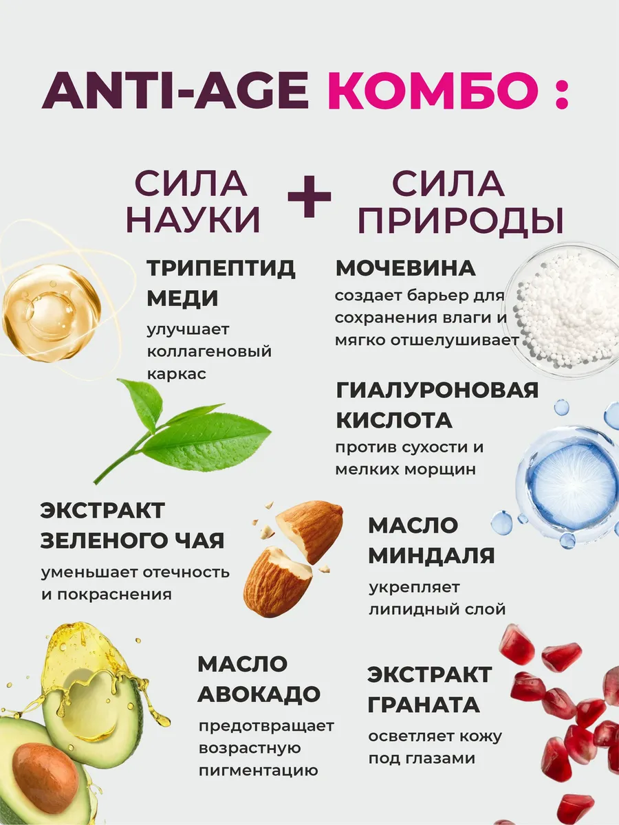 Блефаро‑маска для век антивозрастная с трипептидом меди 5% от морщин и тёмных кругов — фото 1