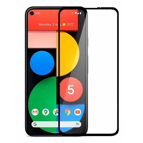 фото 3d/5d защитное стекло mypads для google pixel 5 с закругленными изогнутыми краями которое полностью закрывает экран / дисплей по краям с олеофобн.
