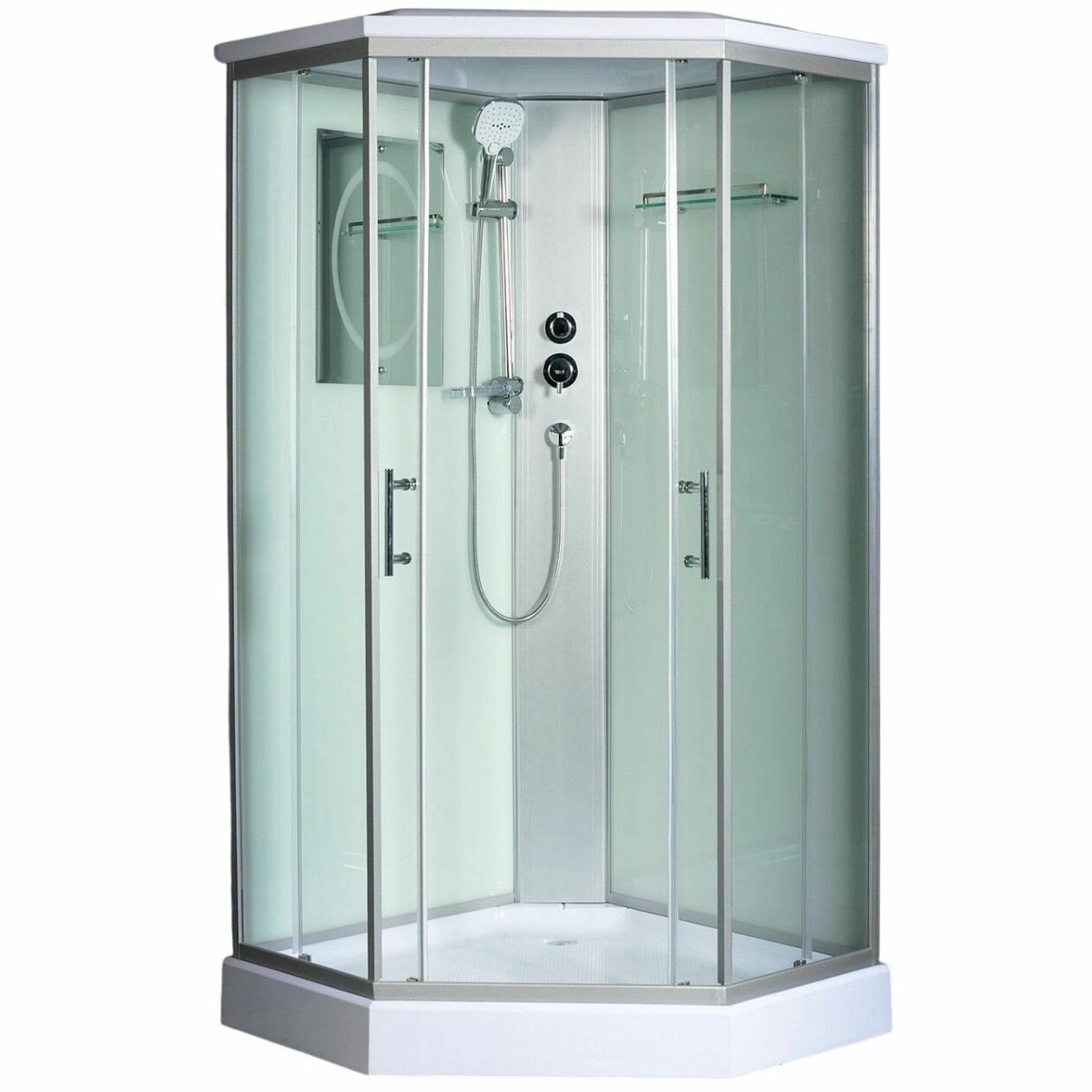 Душевая кабина WeltWasser WW500 Nesse 902 90x90 10000003280 профиль Хром стекло прозрачное