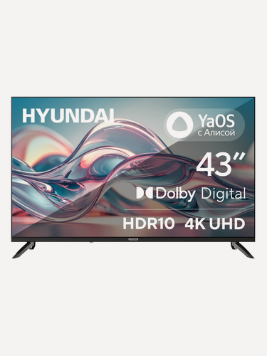 Изображение товара Телевизор Hyundai H-LED43BU7012 43" LED, 4K Ultra HD, черный, смарт ТВ, YaOS