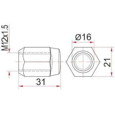 Гайка колесная SAT ST-90942-01021 никелированная TOYOTA/GEELY COOLRAY SX11 19-