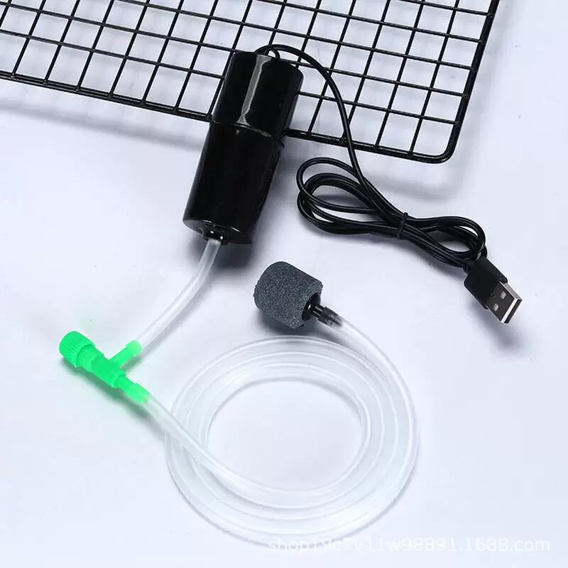 Мини-5В черный USB-насос для аэрации с регулятором воздушного потока