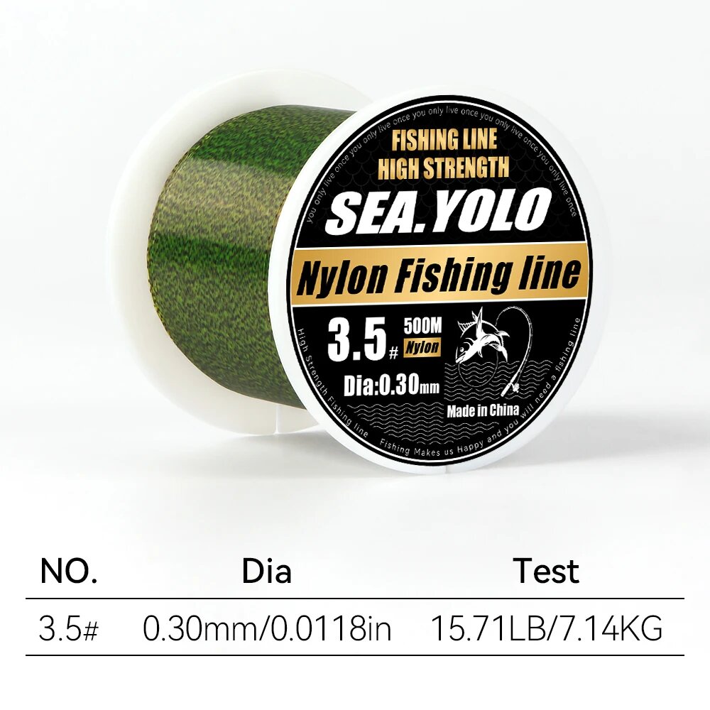 Леска из углеродного волокна 500 м тонущая 0.14-0.50 мм 4.13-34 фунта 3.5-0.3mm-15.71LB