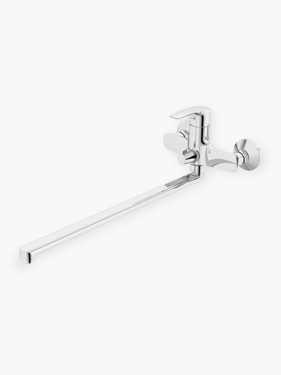 Смеситель для ванны с длинным изливом и керамическим дивертором IDDIS Ray RAYSBL2i10WA глянцевый хром