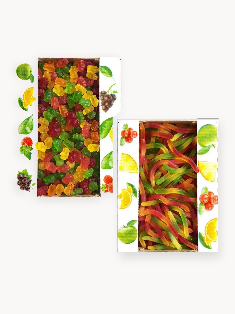 Азовская фабрика мармелад "Веселые мишки" + "Тропические змейки" набор 2 кг