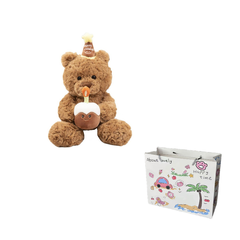 Милый мишка для обнимашек унисекс ROUERXIONG Birthday Cake Bear, 30CM EU