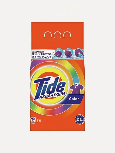 Изображение товара Стиральный порошок Tide, 3 кг, автомат, для цветного белья, Color