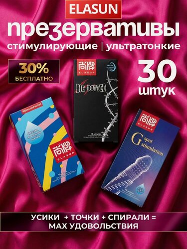 Изображение товара Презервативы ультратонкие с точками и шипами набор с обильной смазкой