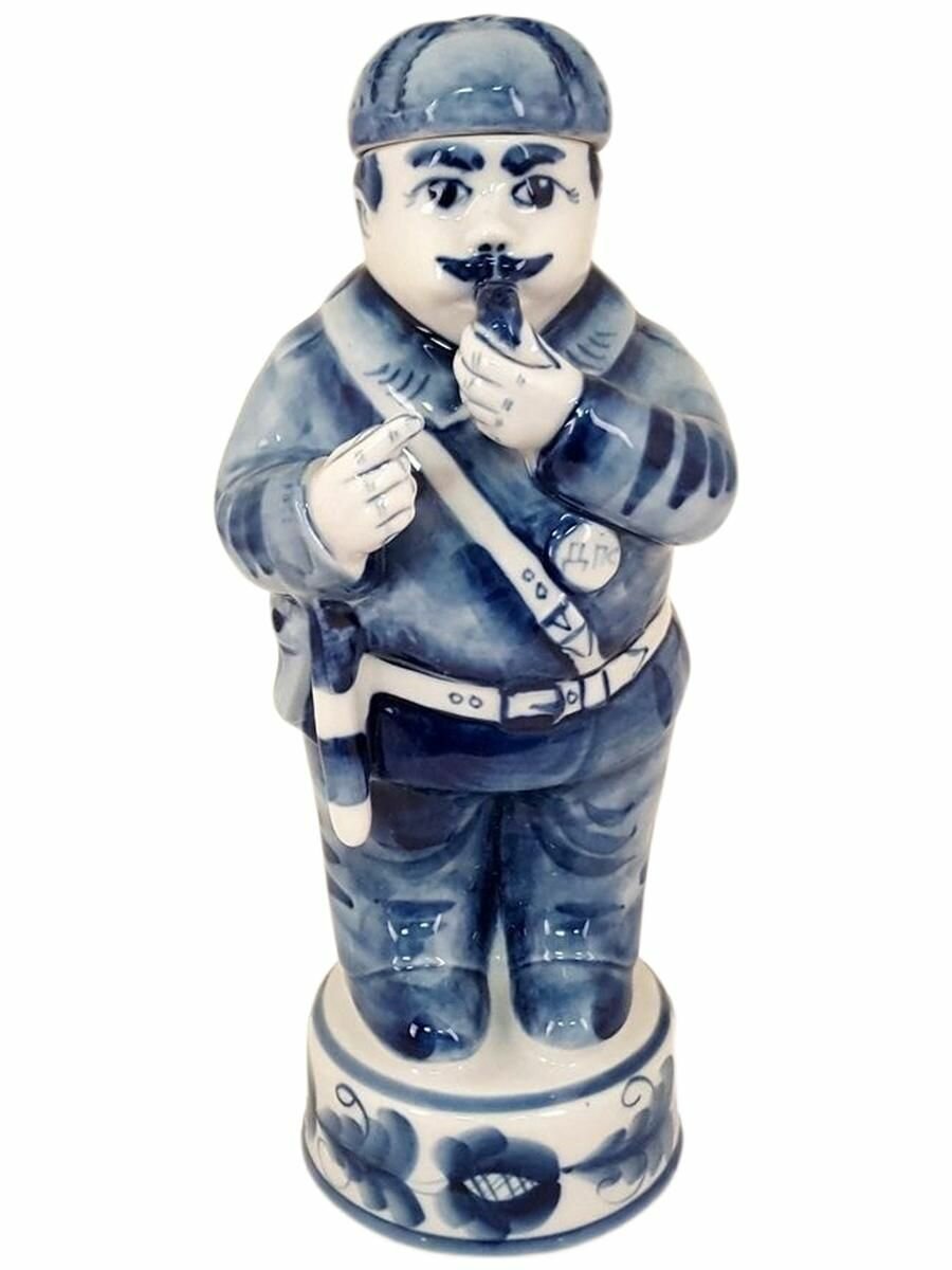 Штоф "Постовой", ручная работа, Гжель