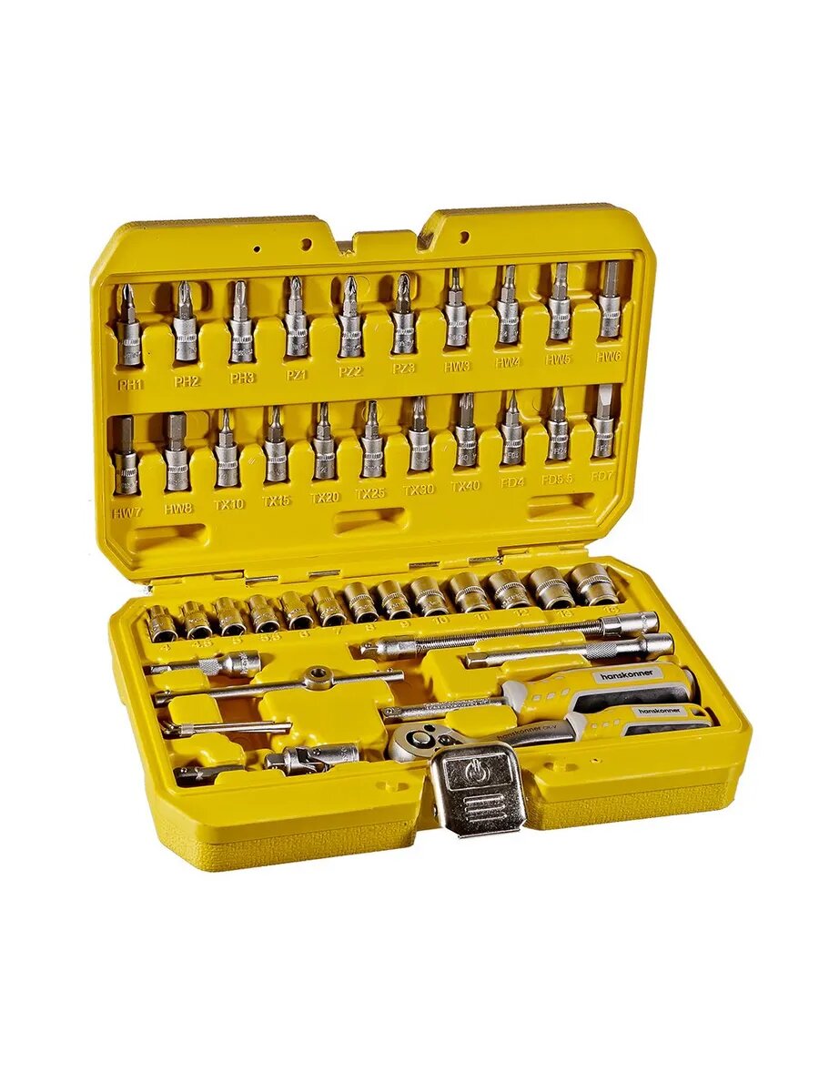 Набор головок 1/4" 46 предметов Hanskonner HK1045-20-S46