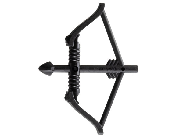 Minifigure, Weapon Bow, Recurve with Wide Flat Limbs, Arrow Drawn, 3748 Black U