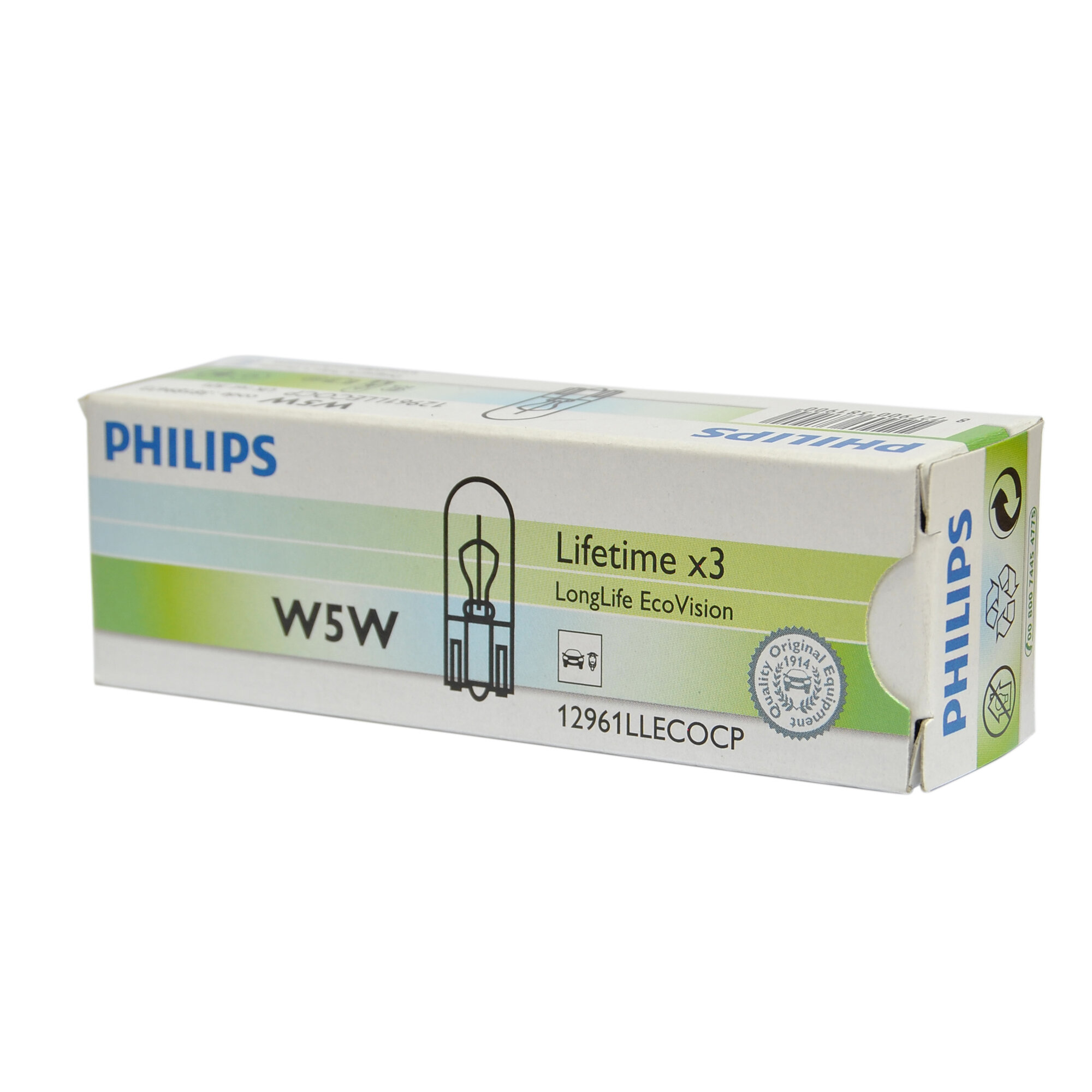 Лампа 12V W5W T10W W2.1x9.5d Long Life Eco Vision