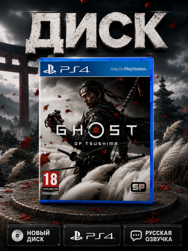 Изображение товара Диск с игрой "Призрак Цусимы", для PS4, русская версия, экшн, 2020 год