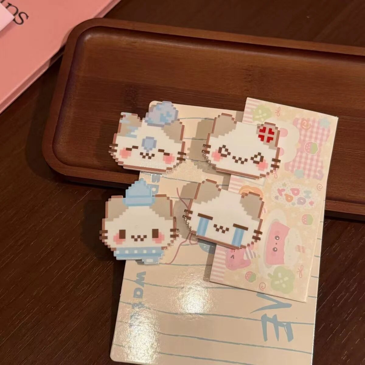 Набор заколок для волос Kawaii Mosaic Kitty