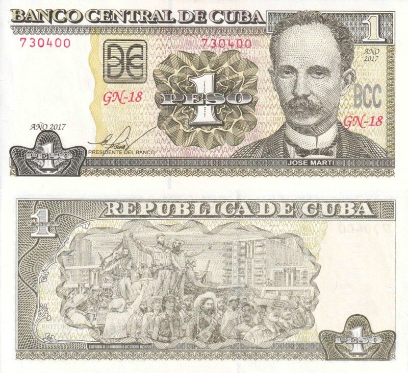 Куба 1 песо 2017 (UNC Pick 128f)