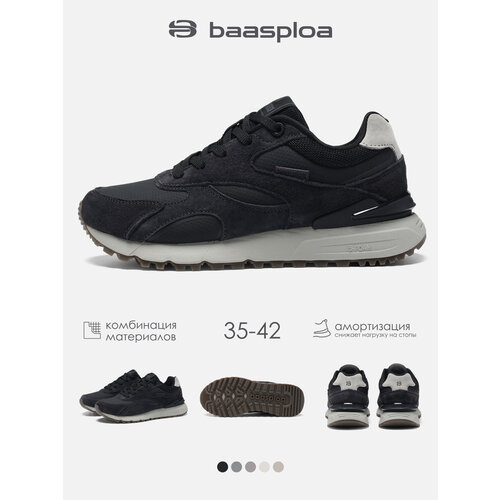 фото Кроссовки baasploa vintage running, полнота 6 (ru)/ на среднюю стопу, размер 42, серый