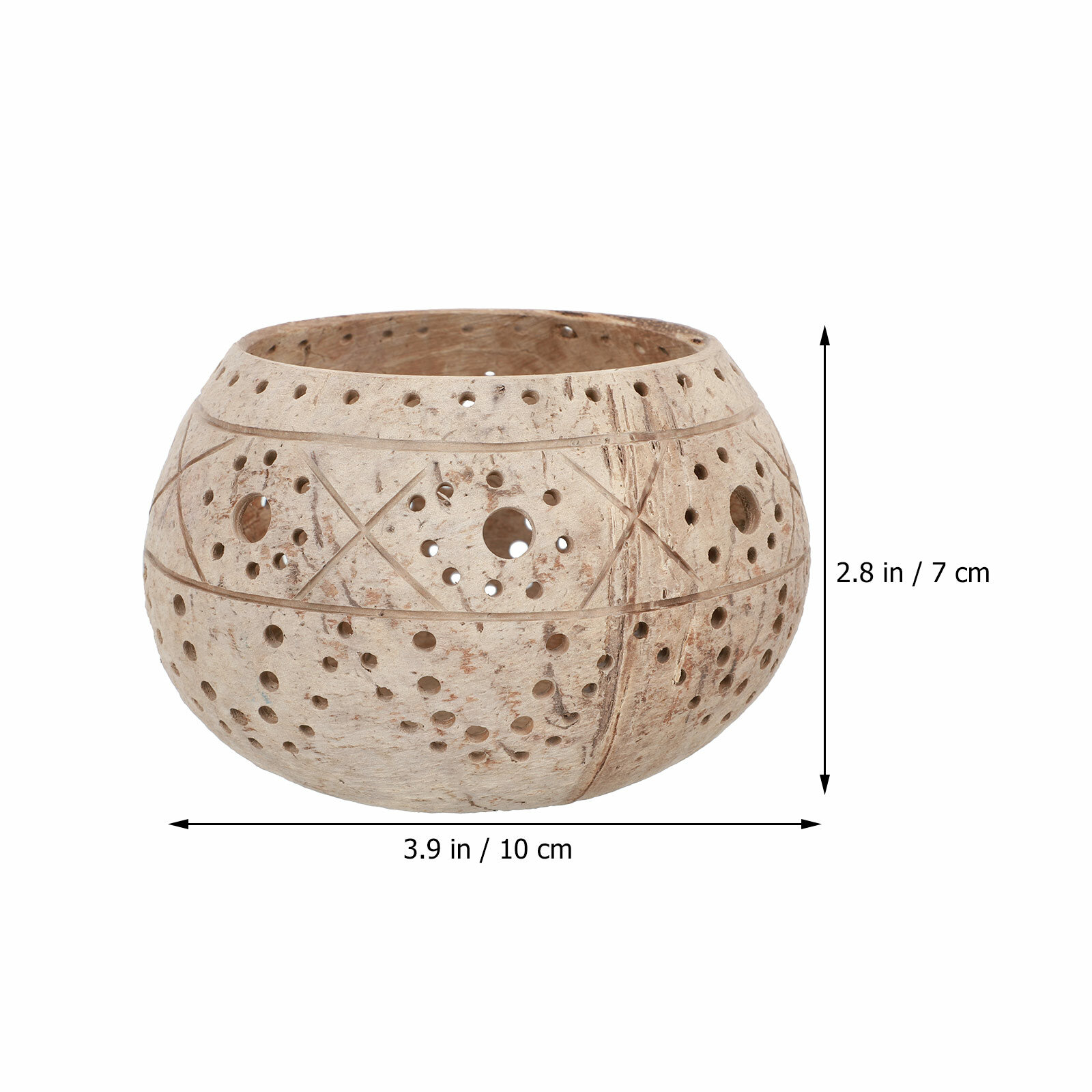 Творческая Подставка Для Свечей Из Кокосовой Оболочки Размер 10x7 Cm