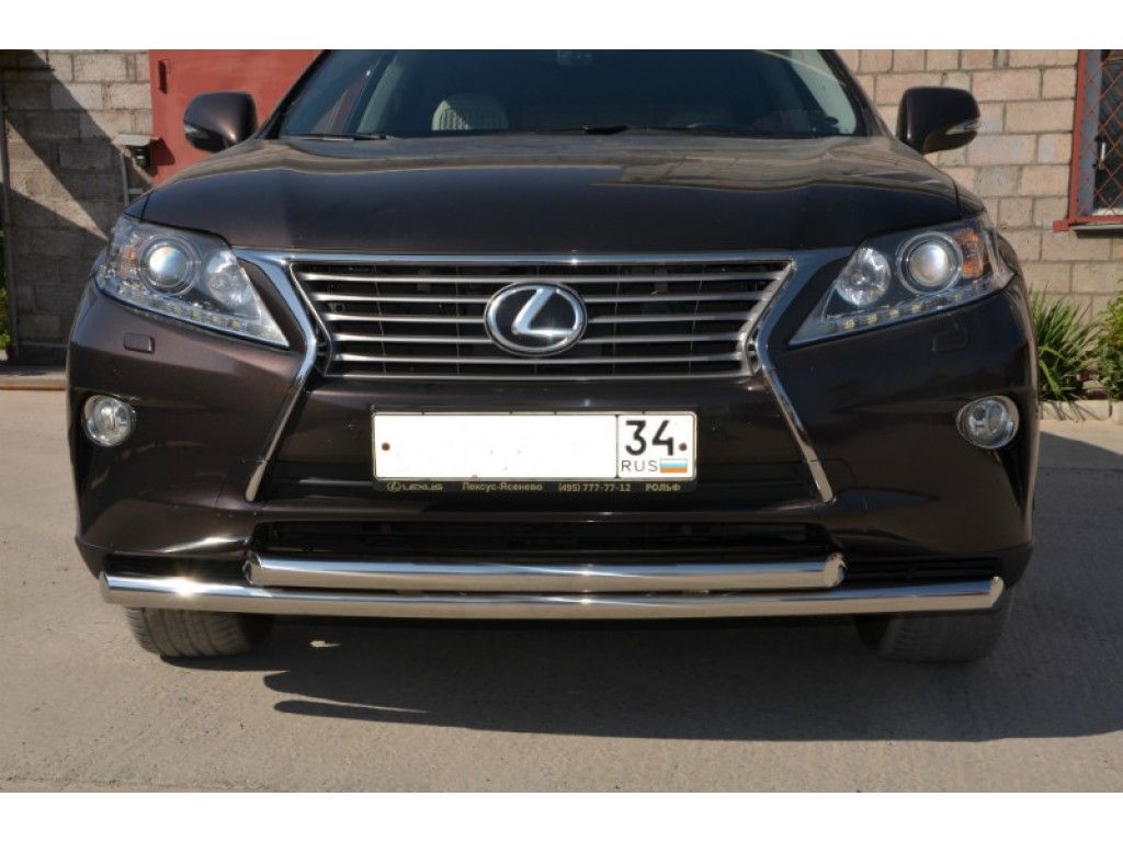 Защита переднего бампера двойная d60/60 для Lexus RX270/RX350/RX450h 2009-2015 /Лексус РХ