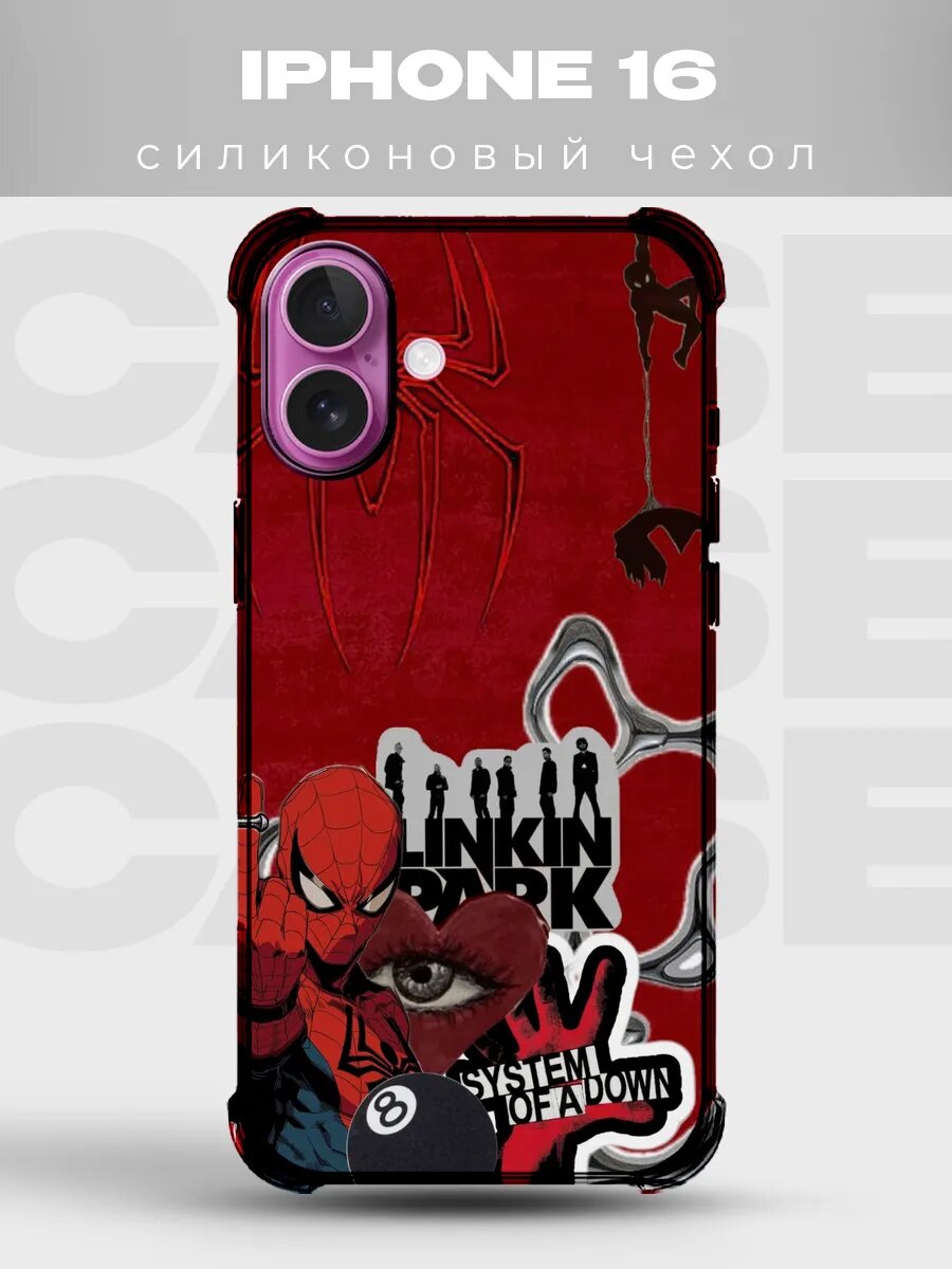 Чехол на iPhone 16 Человек-паук spiderman комикс spider man