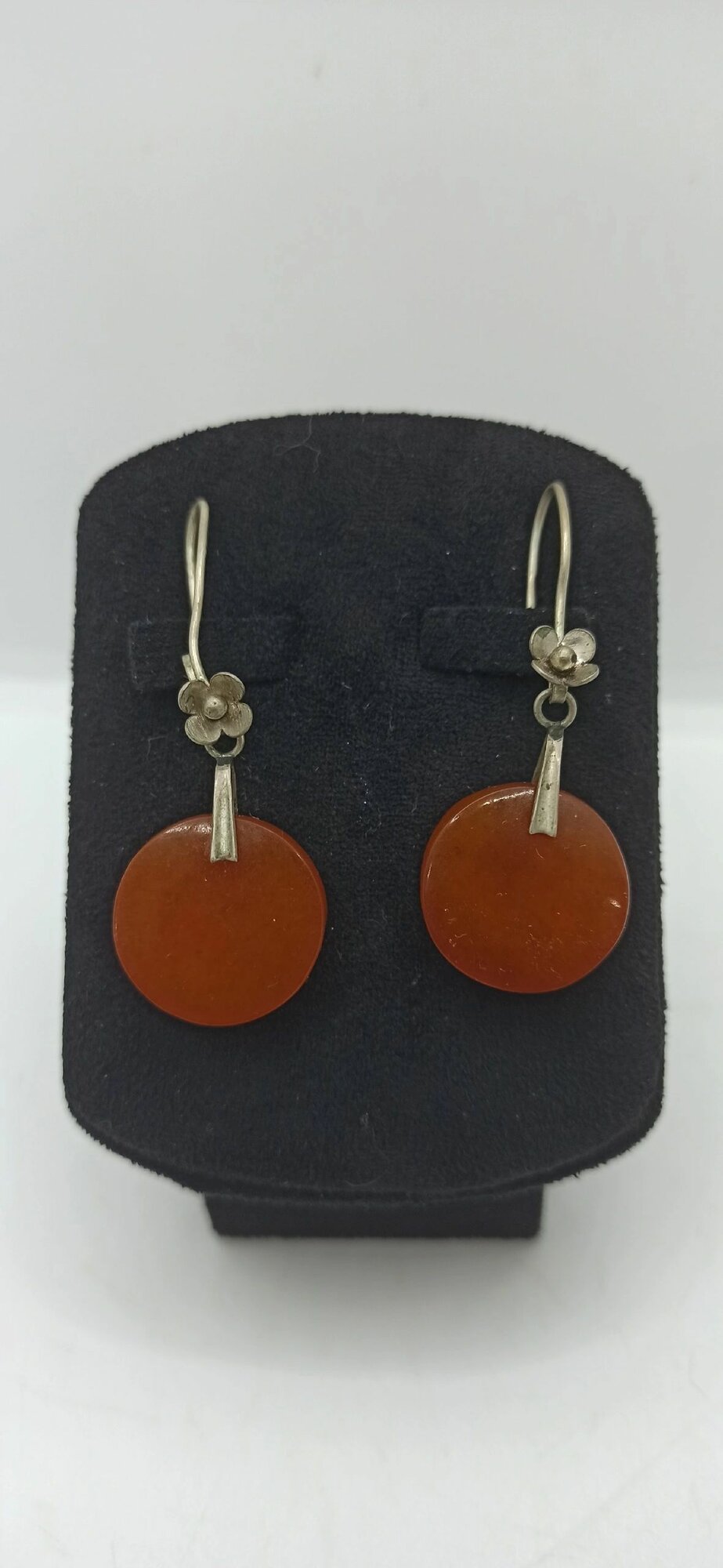 Янтарные серьги петелька, винтаж, СССР