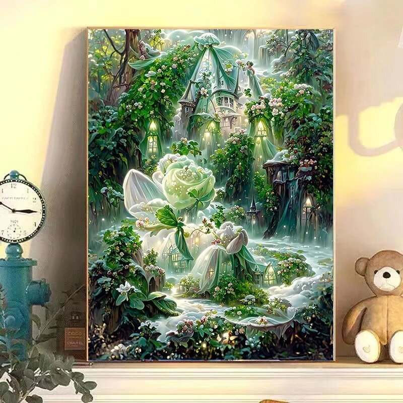 DIY цифровая картина "Волшебный замок" 30x40 см, краски в комплекте, без мольберта