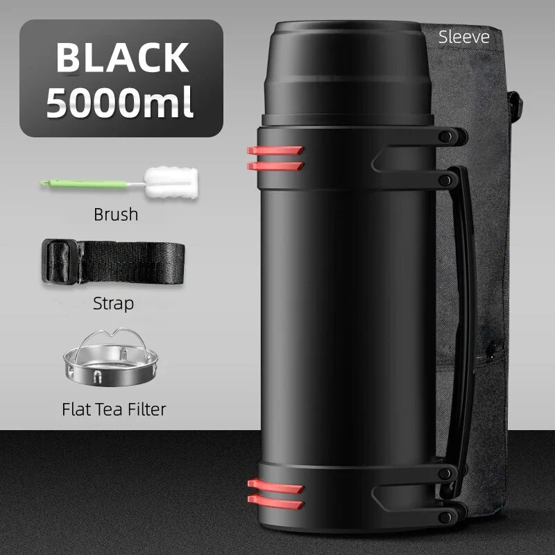 Термос из нержавеющей стали 3л/4л Черный, QCH-5L-BLACK
