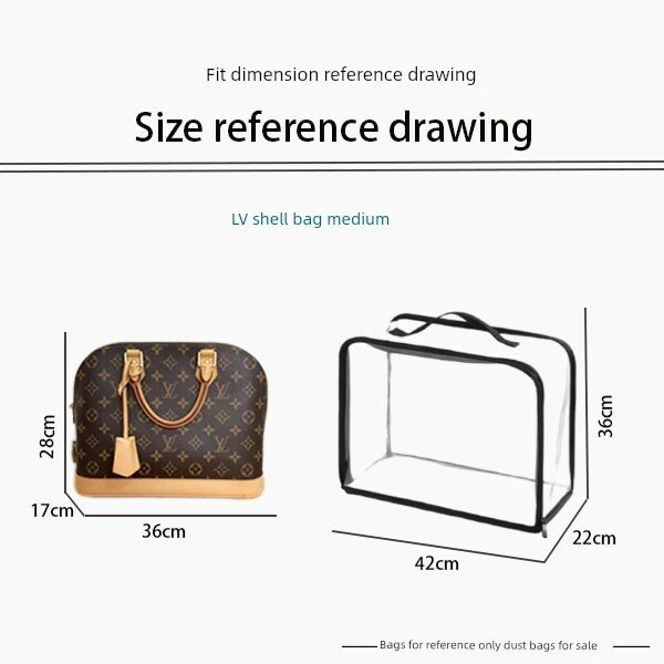 Прозрачная защитная пылезащитная сумка для сумки LV Alma Monogram Box Bag размер средний XXL