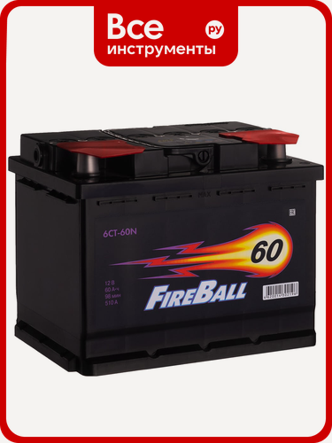 Изображение товара Аккумулятор FIRE BALL — кальциевая батарея с прямой полярностью для легковых и грузовых автомобилей, стартовый