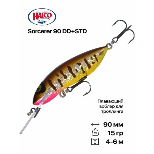 Воблер для троллинга Halco Sorcerer 90 DD+STD, 90 мм, 15 гр, 4-6 м, #R31
