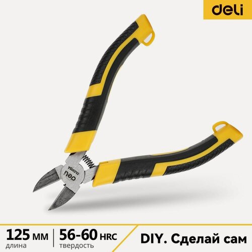 Изображение товара Бокорезы DELI DL0305A 130мм высокоуглеродистая сталь, обливная рукоятка, высокочастотная закалка 98461