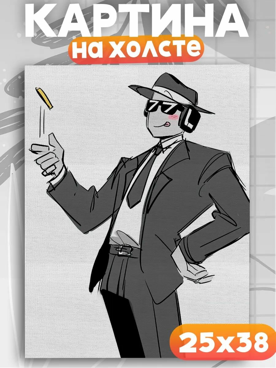 Картина на стену forsaken roblox роблокс шанс форсакен, на подрамнике, 1шт, 38х25 размер.