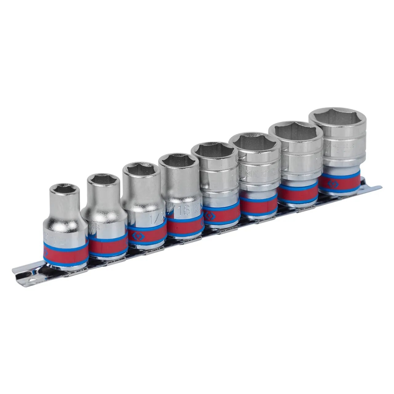 4510SR Набор торцевых головок 1/2", шестигранные, 3/8"-7/8", 8 предметов KING TONY 4510SR