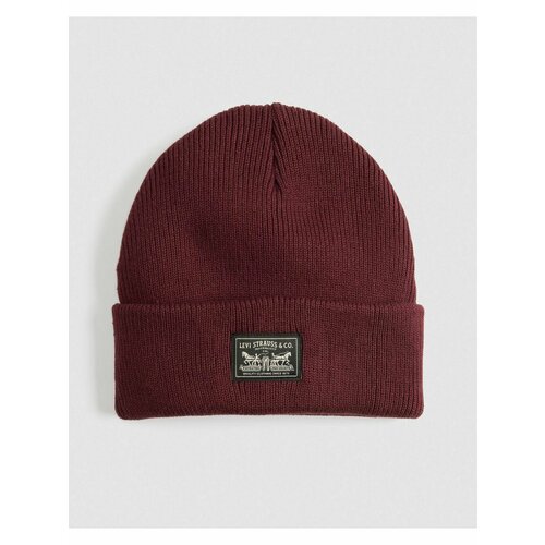 фото Шапка levi's backpatch beanie для женщин, размер os, бордовый