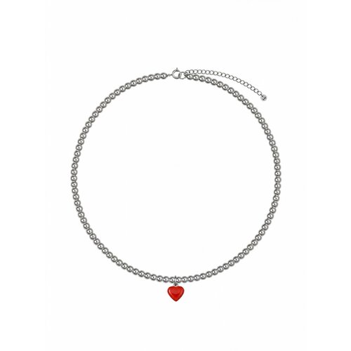 фото Колье lu jewel, длина 34 см, красный, серебряный
