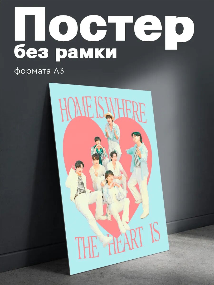 Постер на стену BTS Bangtan Boys K-pop плакат А3