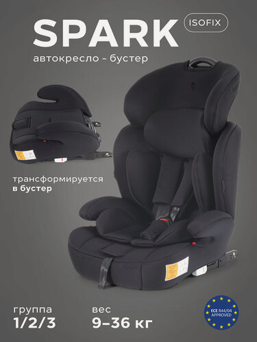 Изображение товара Автокресло Rant ZY12 Spark Next Isofix Black группа 1-2-3 (9-36 кг)