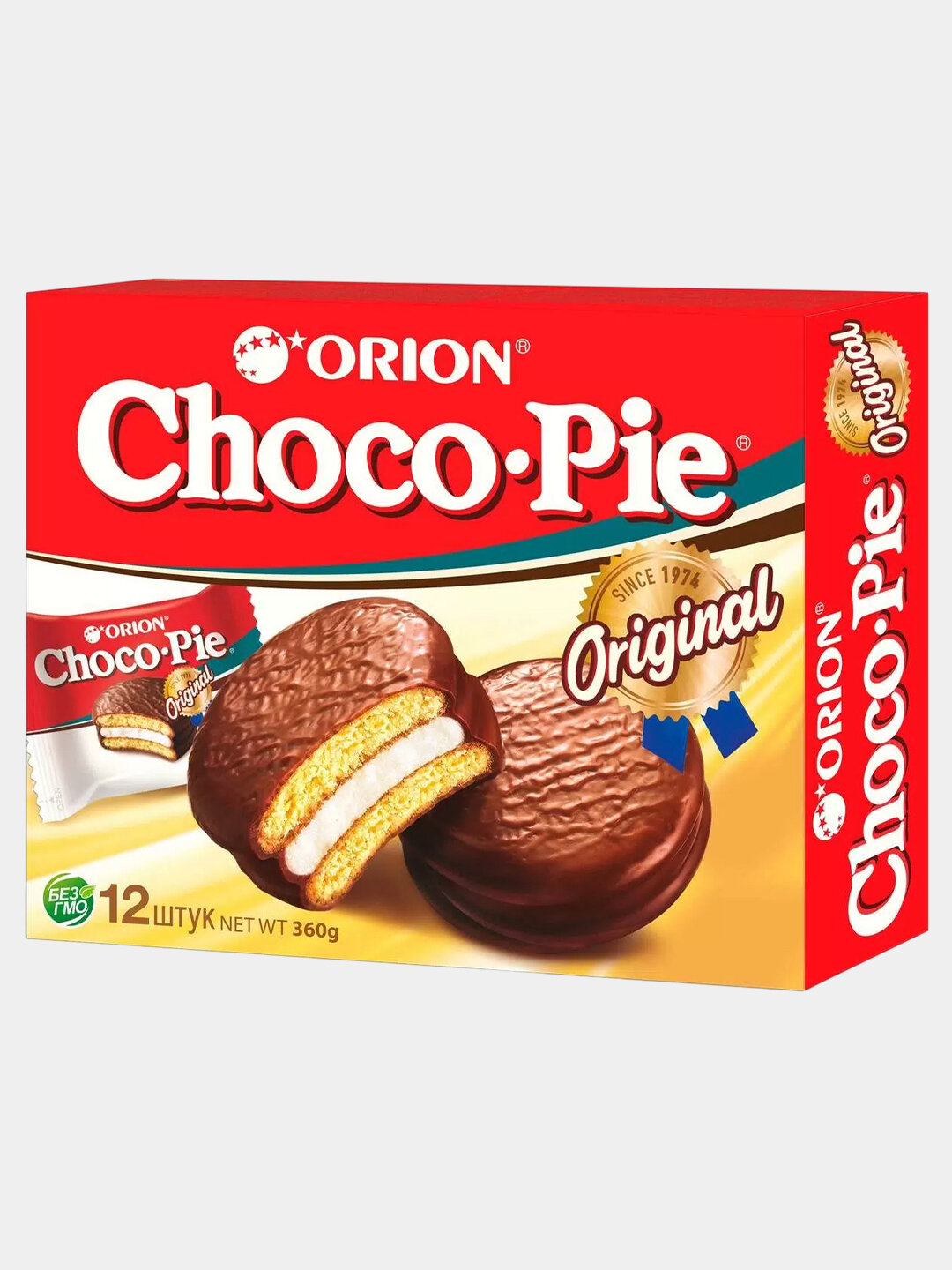 Печенье Choco Pie, с глазурью и суфле, в индивидуальной упаковке, 360 грамм