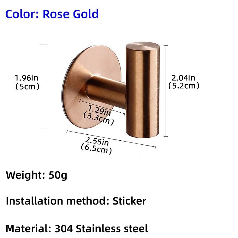 Настенные крючки HK017 Glue-RoseGold