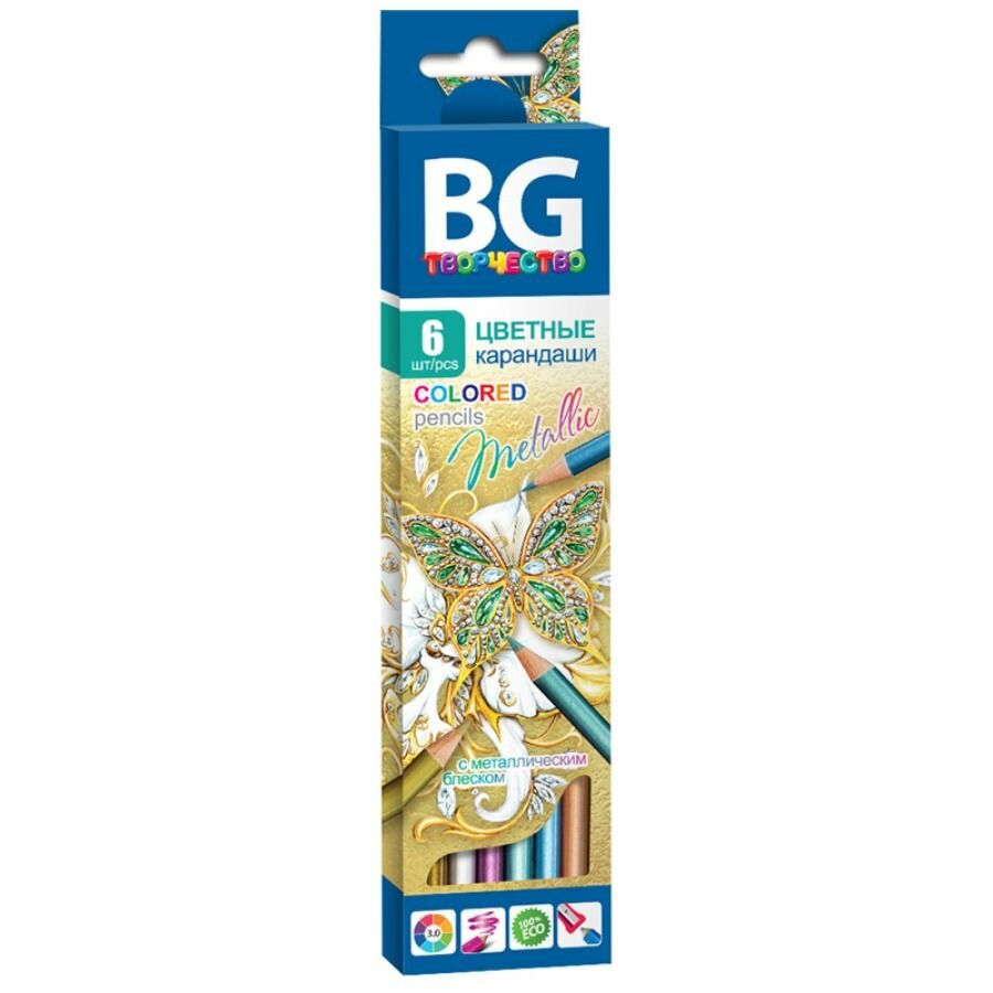 Карандаши 06цв. BG "METALLIC" KR6C_met 4661