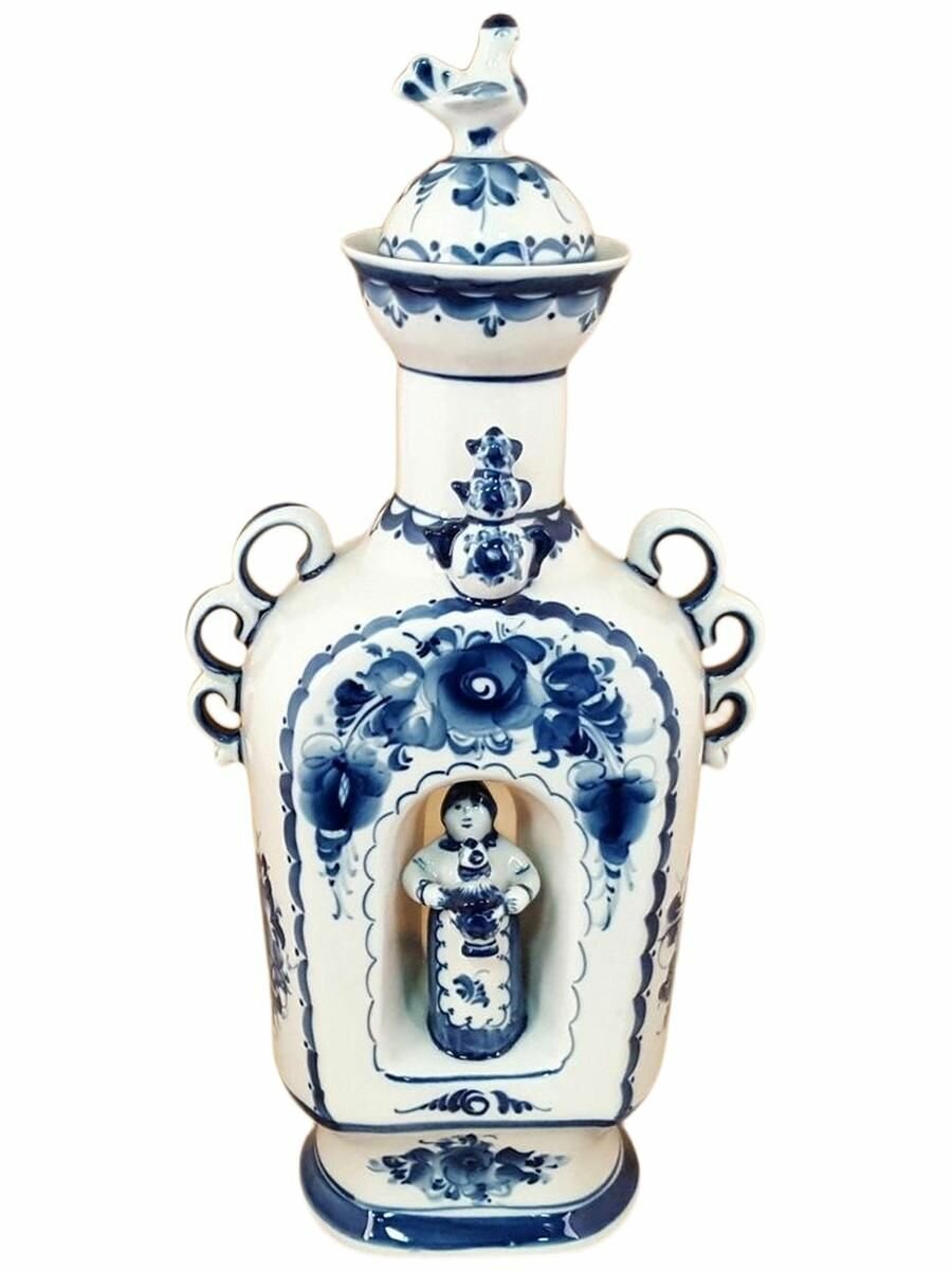 Штоф "Хозяюшка", ручная работа, Гжель