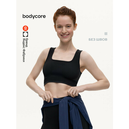 фото Топ спортивный bodycore бесшовный, размер m, черный
